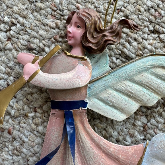 2pc Vintage Handmade Hand Crafted Christmas Tree Window Holiday Ornaments Home - Picture 2 of 6